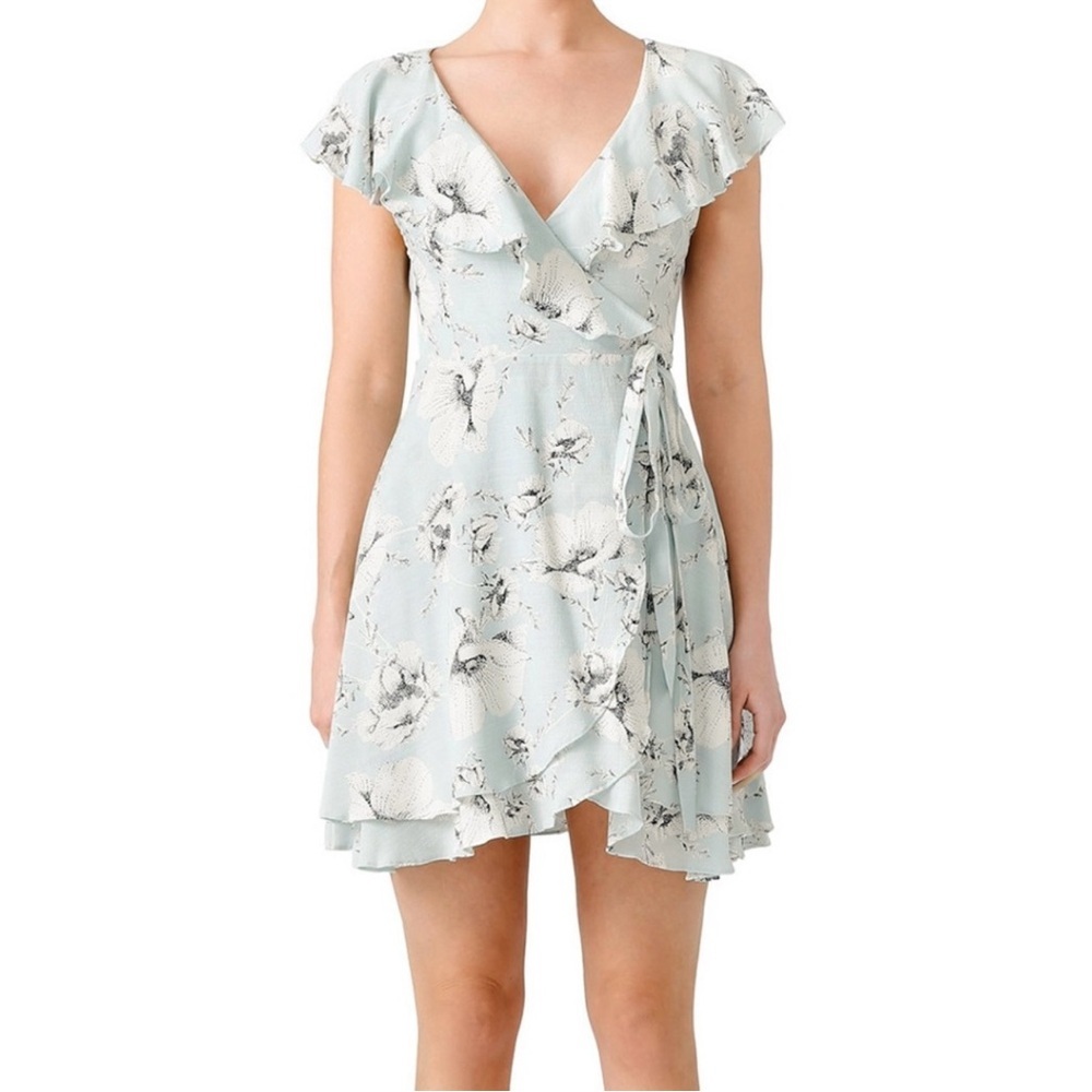 Free People French Quarter Floral Mini Wrap Dress
